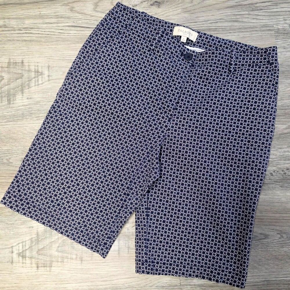 Talbots Geometric Print Bermuda Length Shorts Size 6